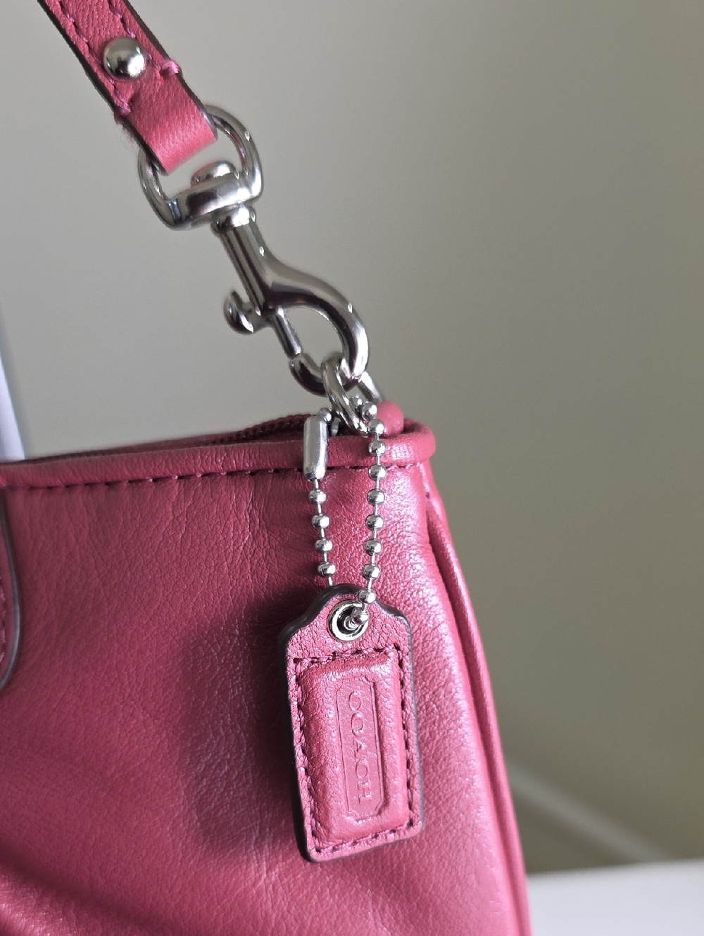 Coach F47527 Smooth Leather Ginger Beet Mauve Pink Shoulder Bag Silvertone NWT - Picture 5 of 15